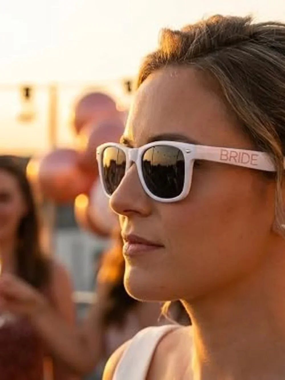 Bride & Team Bride Pink and White Sunglasses Set